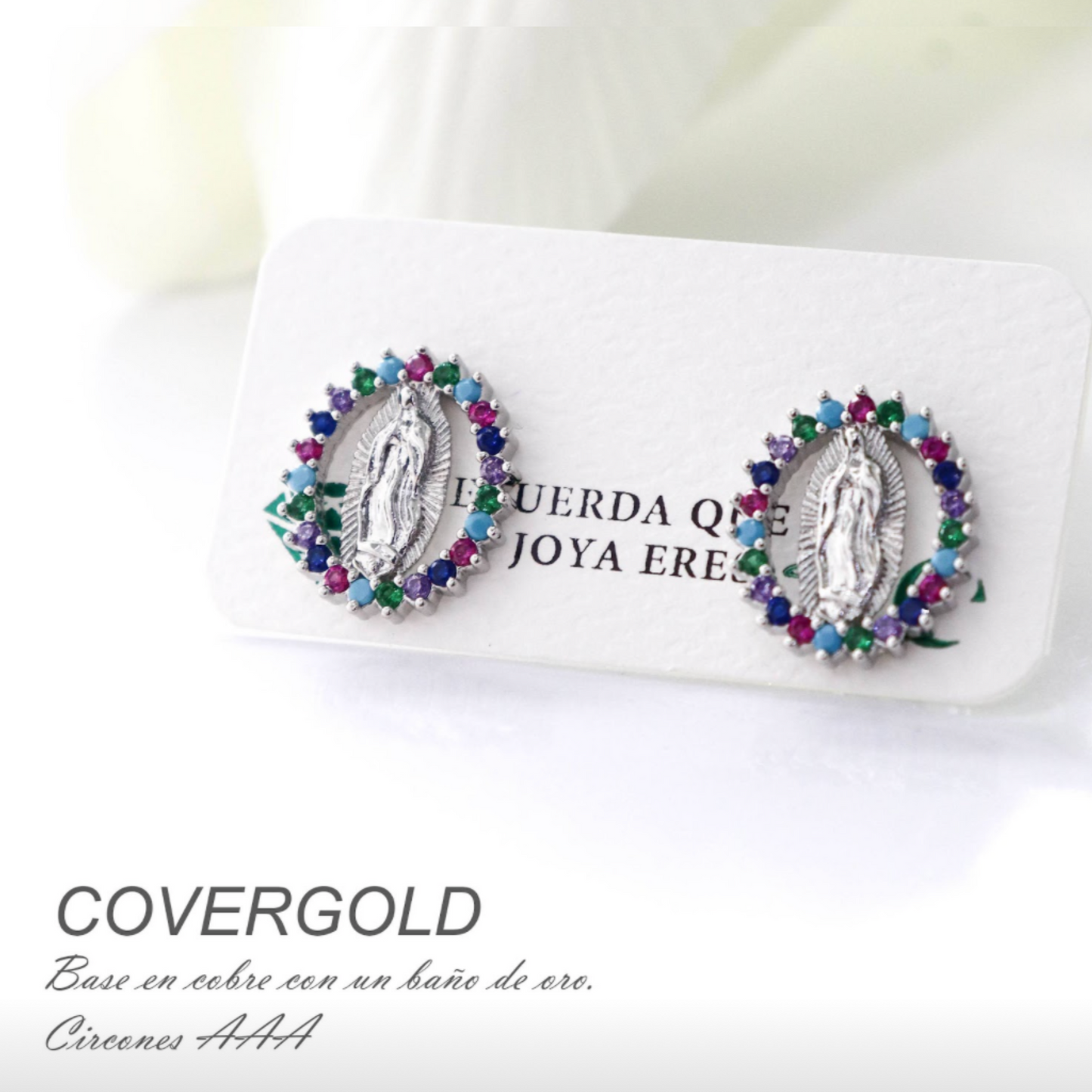 La Virgin de Guadalupe Multicolored Earrings - Aila Marie Jewelry
