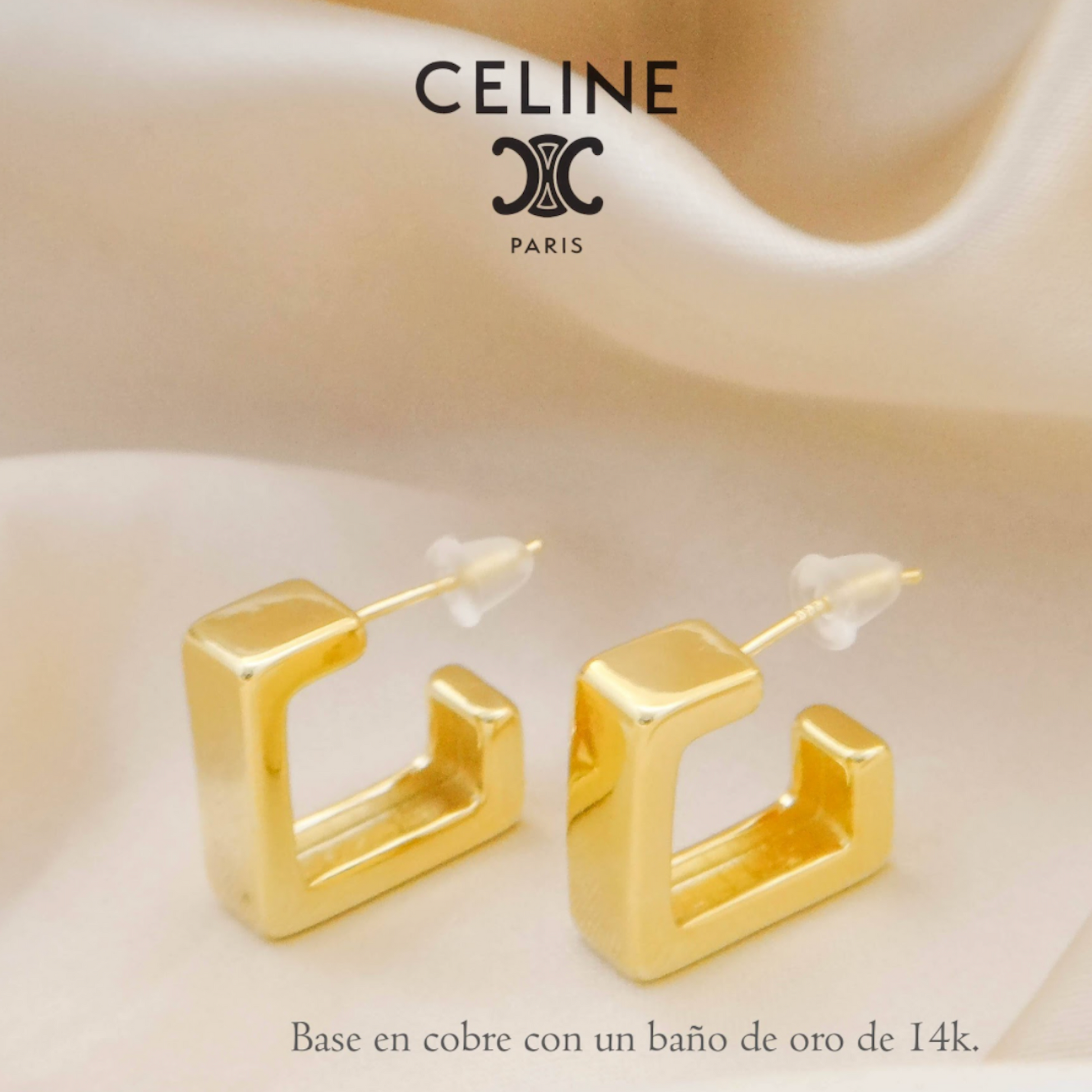 Gold Chunky Square Earrings - Aila Marie Jewelry 