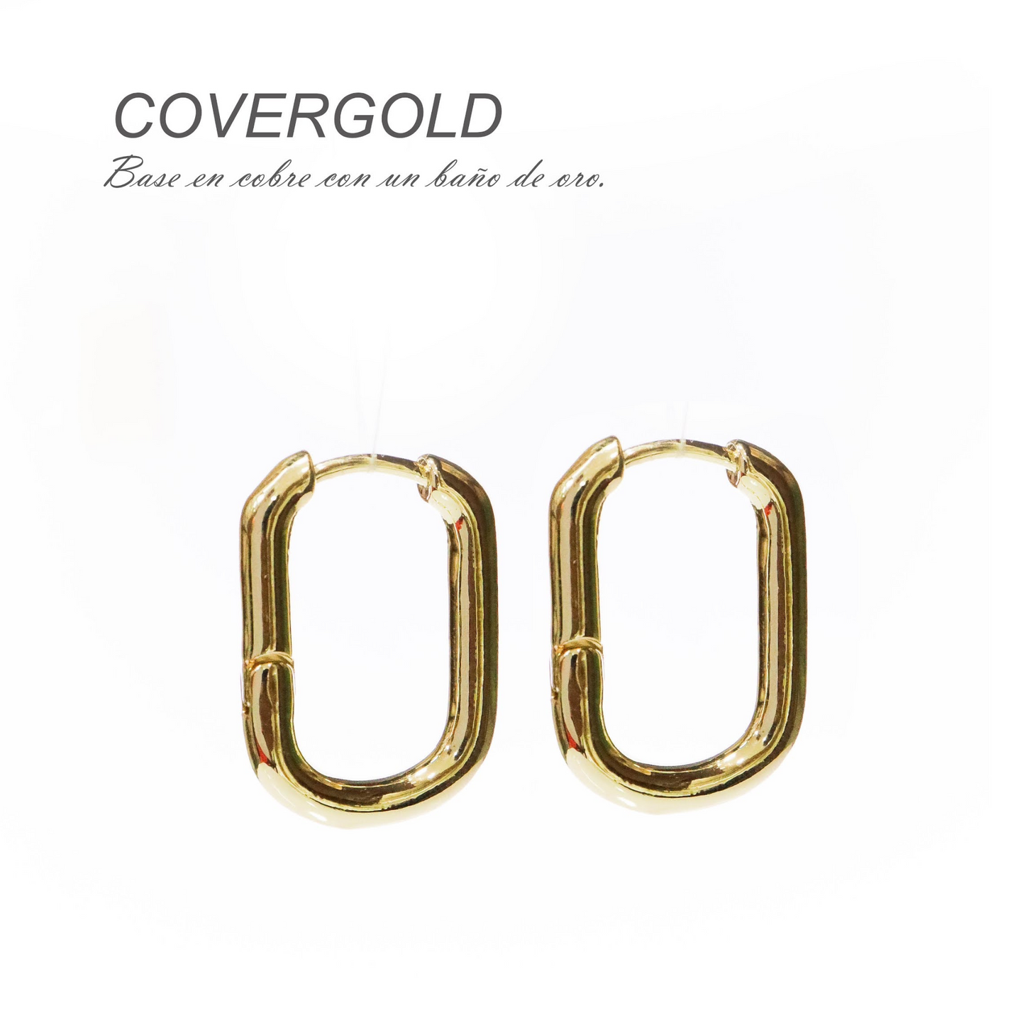Gold Rectangular Hoops - Aila Marie Jewelry 